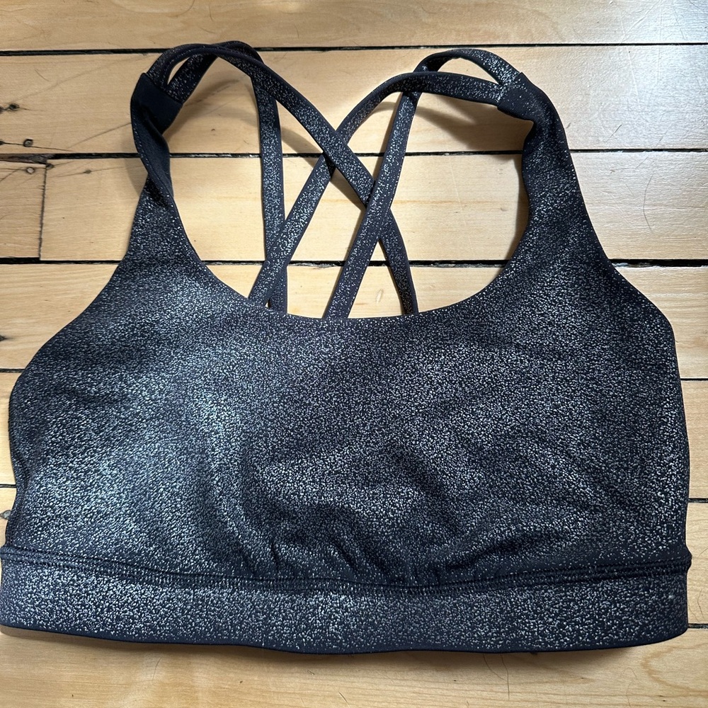 lululemon Energy Bra - black and silver